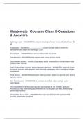 Wastewater Operator Class D Questions & Answers