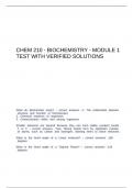 CHEM 210 - Biochemistry - Module 1