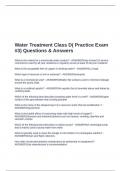 Water Treatment Class D&lpar; Practice Exam &num;3&rpar; Questions & Answers