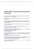 Waste Water D license Study Questions & Answers
