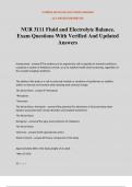 NUR 3111 Fluid and Electrolyte Balance&period; Exam Questions With Verified And Updated Answers