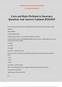 Laws and Rules Pertinent to Insurance Questions And Answers Updated 2024&sol;2025