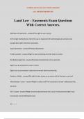Land Law &ndash; Easements Exam Questions With Correct Answers&period;