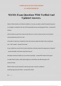 MAMA Exam Questions With Verified And Updated Answers&period;