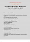 Massachusetts Permit Test Questions And Answers Updated 2024&sol;2025