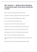 MF&colon; Chapter 1 - Medical Word Building Components &lpar;part 1&rpar;correctly answered to pass