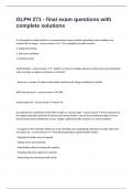 GLPH 271 - final exam questions with complete solutions