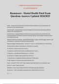 Rasmussen - Mental Health Final Exam Questions Answers Updated 2024&sol;2025