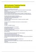 SSI Instructor Training Course Questions & Answers