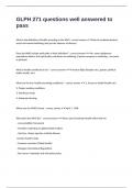 GLPH 271 questions well answered to pass
