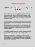 MBE Bar Exam Questions Answers Updated 2024&sol;2025