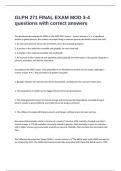 GLPH 271 FINAL EXAM MOD 3-4 questions with correct answers