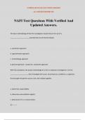 NAFI Test Questions With Verified And Updated Answers&period;
