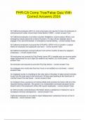 PHR-CA Comp True&sol;False Quiz With Correct Answers 2024