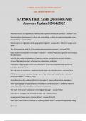 NAPSRX Final Exam Questions And Answers Updated 2024&sol;2025