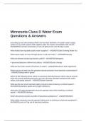 Minnesota Class D Water Exam Questions & Answers