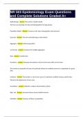 NR 503 Epidemiology Exam Questions and Complete Solutions Graded A&plus;
