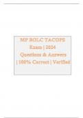 MP BOLC TACOPS Exam &vert; 2024 Questions & Answers &vert; 100&percnt; Correct &vert; Verified