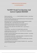 NJ DMV Permit Test Questions And Answers Updated 2024&sol;2025