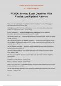NOSQL Systems Exam Questions With Verified And Updated Answers