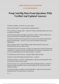 Nosql And Big Data Exam Questions With Verified And Updated Answers