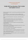 NoSQL DB Exam Questions With Verified And Updated Answers