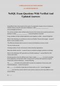 NoSQL Exam Questions With Verified And Updated Answers