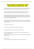 LEGAL STUDIES 131 QUIZ AND PAST EXAM QUESTIONS AND ANSWERS 2024 - 2025