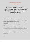 Unit 5 Patho MN551&comma; Unit 4 Patho&comma; Unit3Patho&comma; Unit2 MN551 patho&comma; Unit 1 MN 551 Patho&period; Exam Questions And Answers Updated 2024&sol;2025