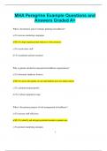 MHA Peregrine Example Questions and  Answers Graded A&plus;