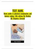 Test Bank- Bates Guide To Physical Examination and History Taking 13th Edition Bickley ISBN- 978-1496398178 Verified 2024 Practice Questions and 100&percnt; Correct Answers with Explanations for Exam Preparation&comma; Graded A&plus;
