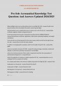 Pre-Solo Aeronautical Knowledge Test Questions And Answers Updated 2024&sol;2025