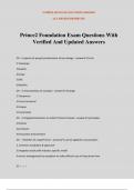 Prince2 Foundation Exam Questions With Verified And Updated Answers