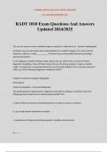 RADT 1010 Exam Questions And Answers Updated 2024&sol;2025