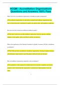 HCQM - Accreditation Organizations Questions and Answers 100&percnt; Pass