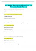 309 Quality Management Questions and  Answers Already Passed