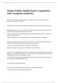  Global Public Health Exam 1 questions with complete solutions