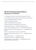 NR 507 Pathophysiolgy Midterm Questions & Answers