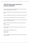 COB 242 final exam questions & answers 2024&sol;2025