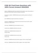 COB 191 Final Exam Questions with 100&percnt; Correct Answers 2024&sol;2025