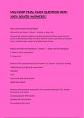 NYU HCOP FINAL EXAM QUESTION WITH 100&percnt; SOLVED ANSWERS&excl;&excl;
