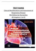 Test Bank for Clinical Manifestations and Assessment of Respiratory Disease 8th Edition Jardins complete all chapters 1-25 ISBN-9780323553698