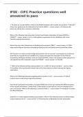 IFSE - CIFC Practice questions well answered to pass