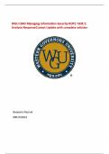 WGU C843 Managing Information Security KOP1 TASK 1&colon; Analysis Response&vert;Latest Update with complete solution