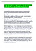 IHI TA 102 IMPROVING HEALTH EQUITY EXAM QUESTIONS AND ANSWERS