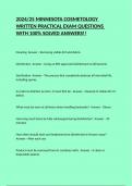 2024&sol;25 MINNESOTA COSMETOLOGY WRITTEN PRACTICAL EXAM QUESTIONS WITH 100&percnt; SOLVED ANSWERS&excl;&excl;