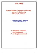 Test Bank for Human Biology Concepts and Current Issues&comma; 9th Edition by Johnson &lpar;All Chapters included&rpar;
