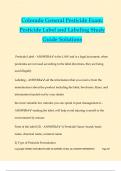 Colorado General Pesticide Exam&colon; Pesticide Label and Labeling Study Guide Solutions