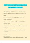 TFOT Assessment 2 Practice Questions and Answers 100&percnt; Pass