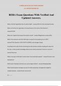 RERA Exam Questions With Verified And Updated Answers&period;